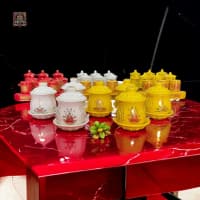 Cangkir Keramik Set Mantra Welas Asih Agung: Pemurnian, Penyembuhan & Perlindungan - Pelita Fortune