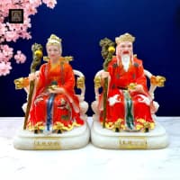 Patung Tecu Kong & Tecu Pho 12 Inch Jade Sintetis