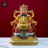 Patung Dewa Rejeki Cai Shen Ye 16 Inch Merah