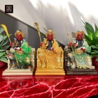 Patung Kwan Kong Duduk / Figure Guan Yu 31 CM + Stereofoam & Box - Pelita Fortune
